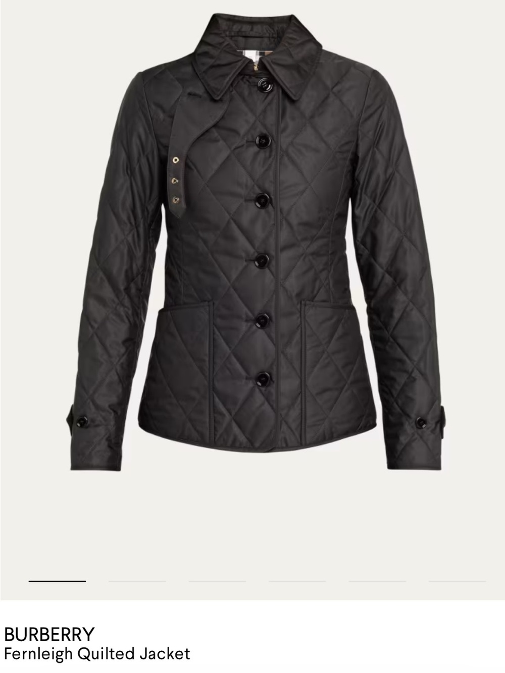Burberry Fernleigh Diamond Quilted Jacket in Black